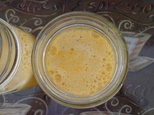 orange radiant juice in a jar