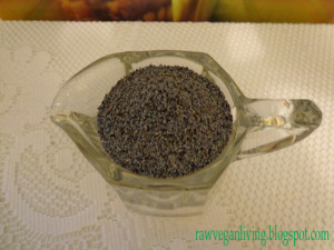 glass ful of poppy seeds