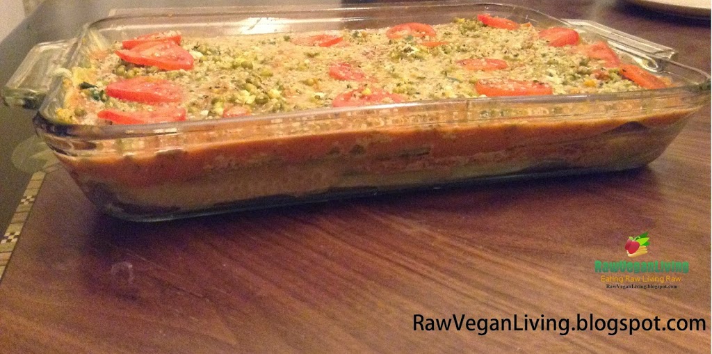 deep dish raw vegan lasagna