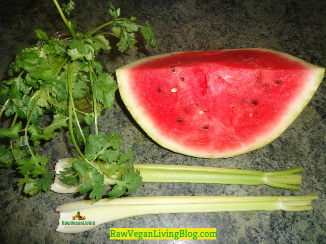 watermelon cilantro celery ingredients for juice